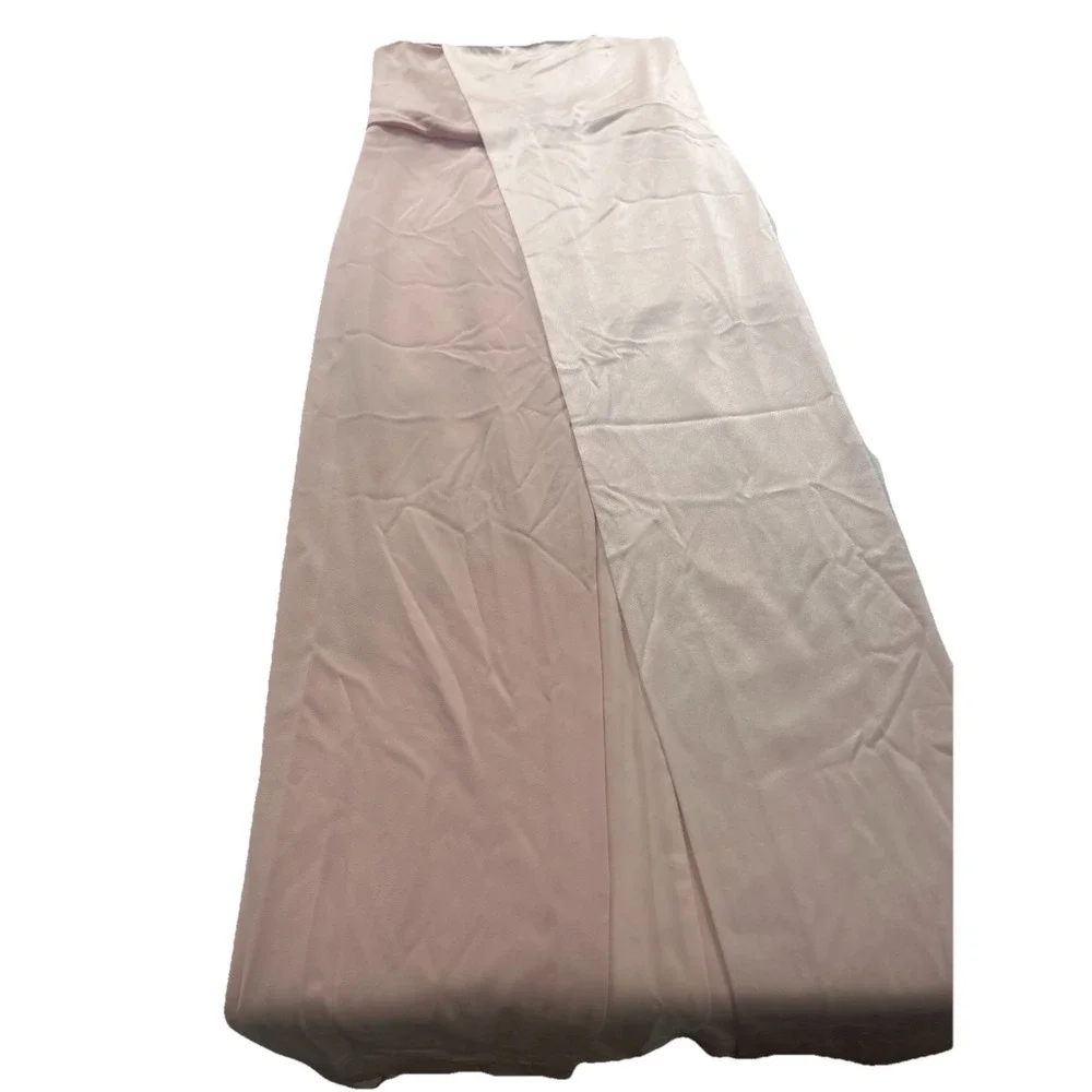 NWT Halston Heritage 'Barely Pink' Strapless Gown with Silk Overlay Size 10 - Picture 6 of 15